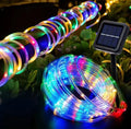 Solar Lichtschlauch mit bis zu 300 LEDs | 7 bis 32 m, 5 Lichtfarben, Dauerlicht & Blinkmodus, wetterfest | Gartenbeleuchtung für Zaun, Geländer, Pergola & Weihnachten