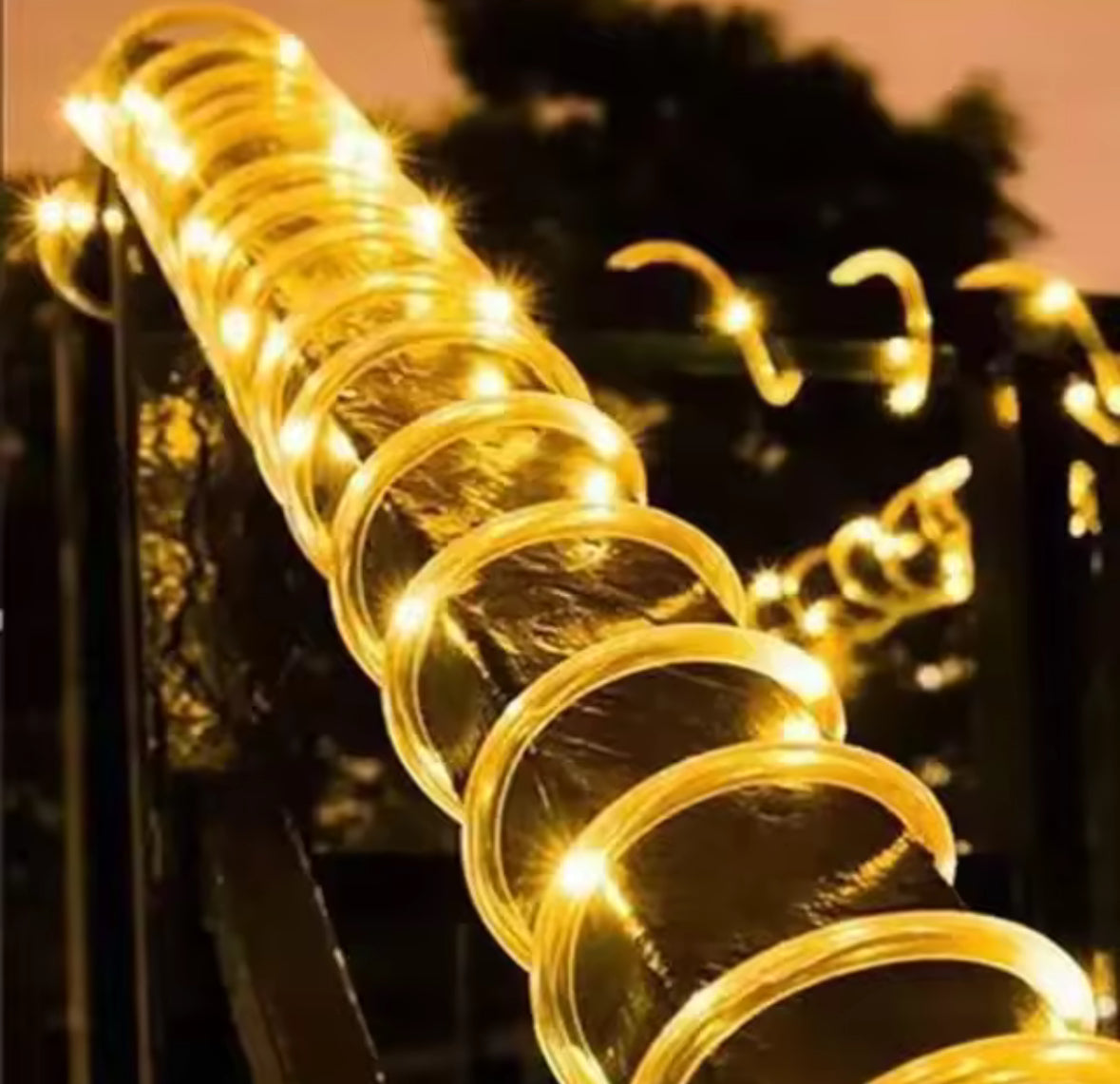 Solar Lichtschlauch mit bis zu 300 LEDs | 7 bis 32 m, 5 Lichtfarben, Dauerlicht & Blinkmodus, wetterfest | Gartenbeleuchtung für Zaun, Geländer, Pergola & Weihnachten