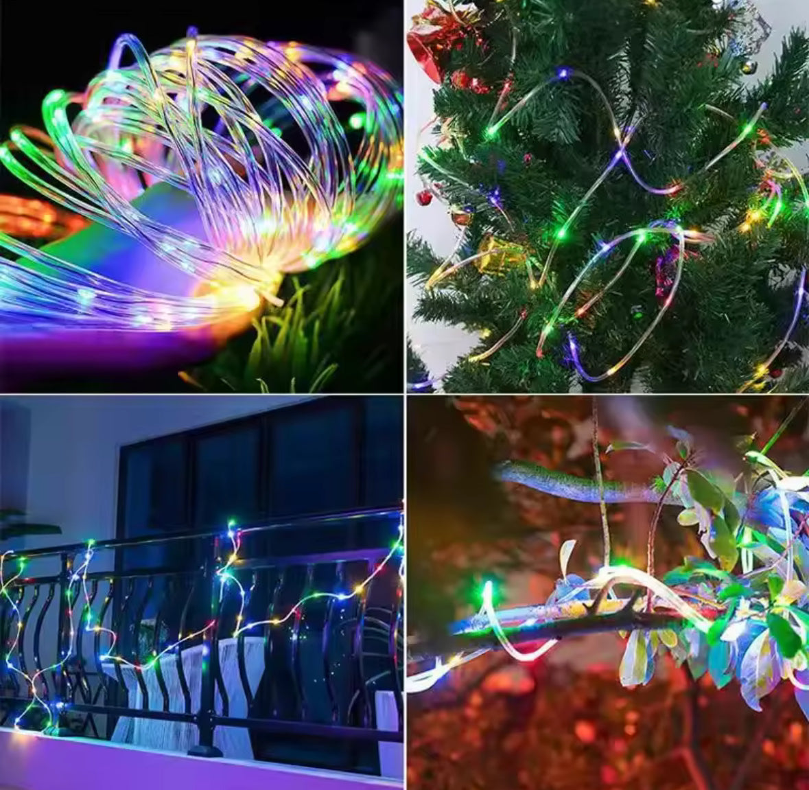 Solar Lichtschlauch mit bis zu 300 LEDs | 7 bis 32 m, 5 Lichtfarben, Dauerlicht & Blinkmodus, wetterfest | Gartenbeleuchtung für Zaun, Geländer, Pergola & Weihnachten