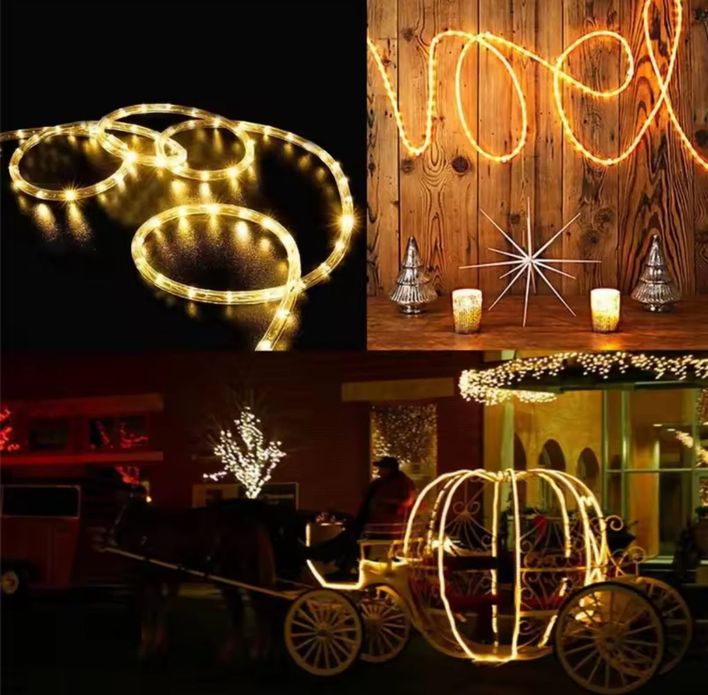 Solar Lichtschlauch mit bis zu 300 LEDs | 7 bis 32 m, 5 Lichtfarben, Dauerlicht & Blinkmodus, wetterfest | Gartenbeleuchtung für Zaun, Geländer, Pergola & Weihnachten