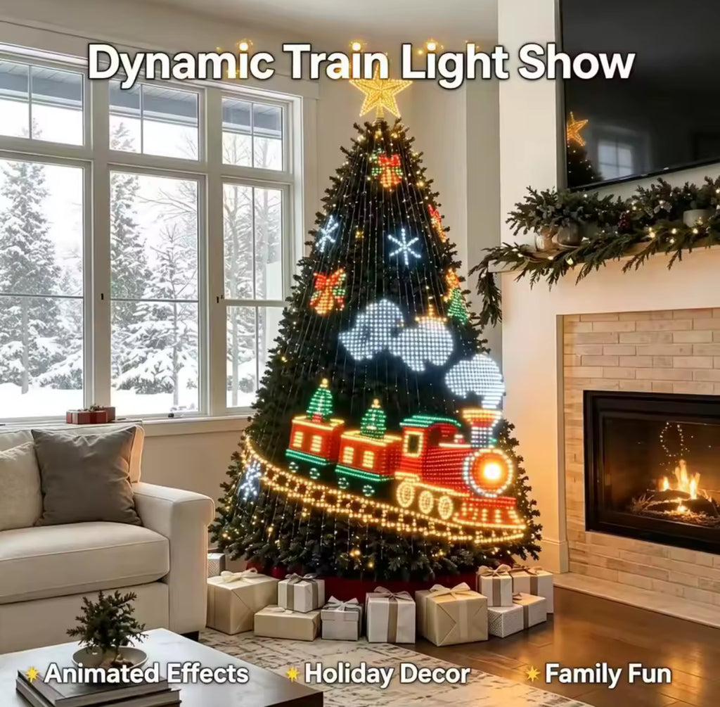 Smart DIY Weihnachtsbaum-Lichterkette mit App | 400 einzeln steuerbare LEDs, 200+ Muster, eigene Motive & Fotos, Sprachsteuerung, IP44 | Weihnachtsbeleuchtung für Christbaum in 1,5 bis 2,1 m