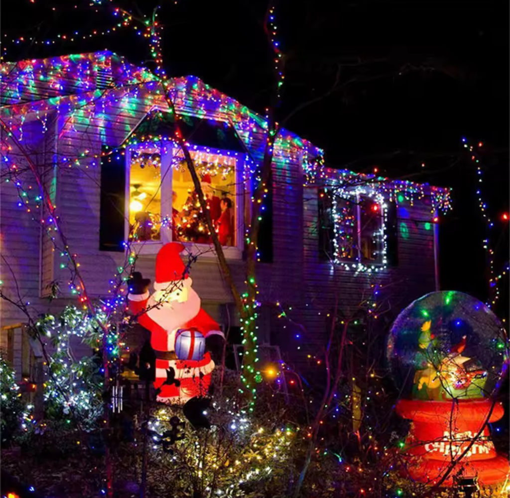 Festliche Weihnachts-Lichterkette XXL mit 8 Leuchtmodi | 5 bis 100 m, warmweiss, kaltweiss oder bunt, transparentes Kabel | Weihnachtsbeleuchtung für Christbaum, Fassade, Balkon &