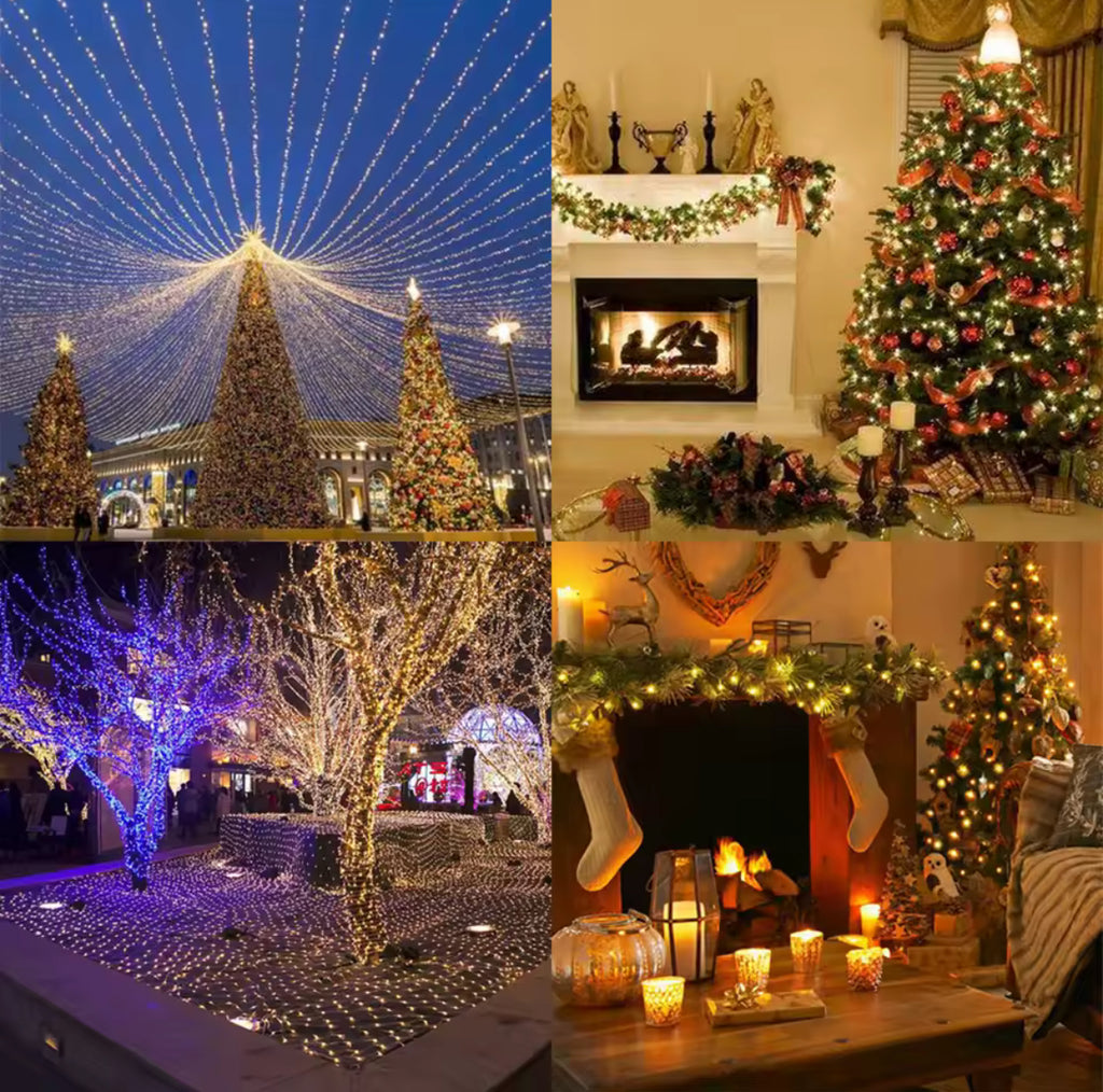 Festliche Weihnachts-Lichterkette XXL mit 8 Leuchtmodi | 5 bis 100 m, warmweiss, kaltweiss oder bunt, transparentes Kabel | Weihnachtsbeleuchtung für Christbaum, Fassade, Balkon &