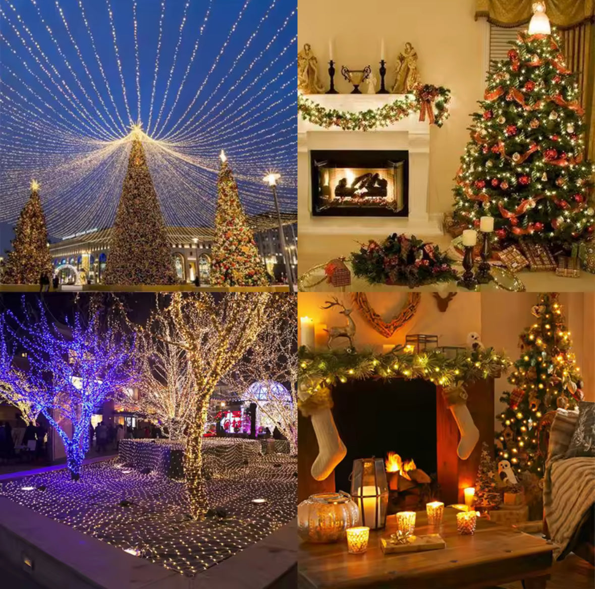 Festliche Weihnachts-Lichterkette XXL mit 8 Leuchtmodi | 5 bis 100 m, warmweiss, kaltweiss oder bunt, transparentes Kabel | Weihnachtsbeleuchtung für Christbaum, Fassade, Balkon &