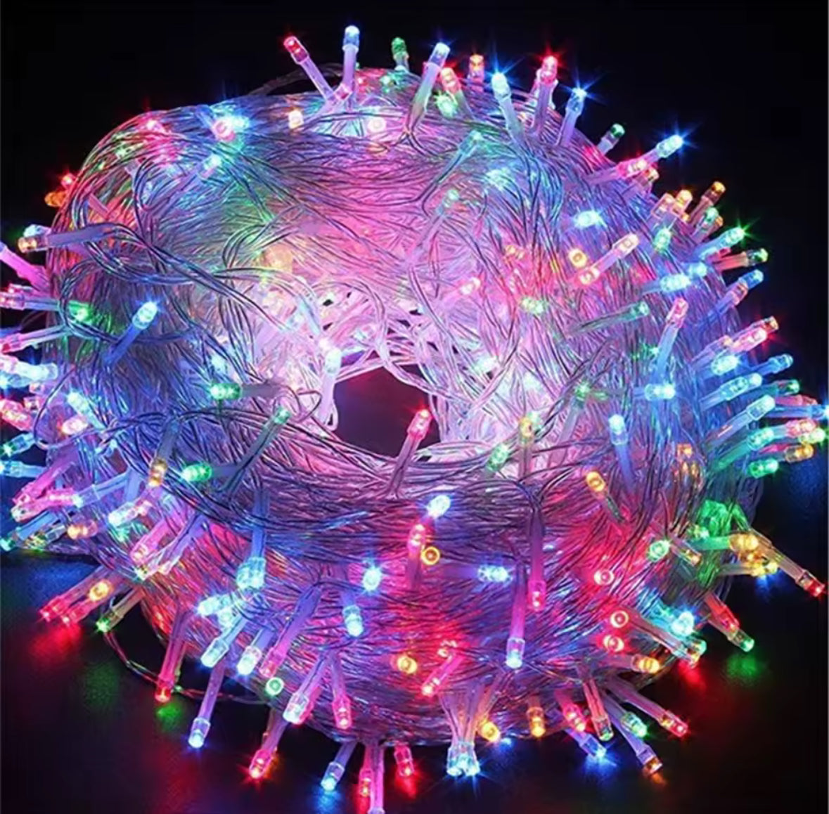 Festliche Weihnachts-Lichterkette XXL mit 8 Leuchtmodi | 5 bis 100 m, warmweiss, kaltweiss oder bunt, transparentes Kabel | Weihnachtsbeleuchtung für Christbaum, Fassade, Balkon &