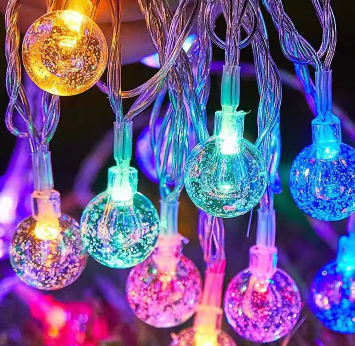 LED Motiv-Lichterkette mit Batteriebetrieb | Stern, Schneeflocke oder Kristallkugel, 1,5 bis 10 m, warmweiss, kaltweiss oder bunt | Stimmungslicht für Wohnzimmer, Tischdeko & Weihnachten