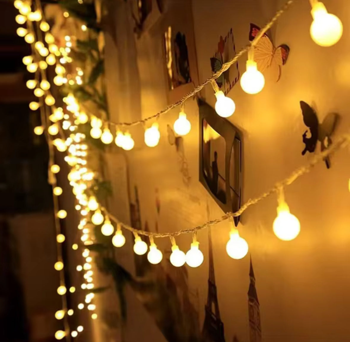 LED Motiv-Lichterkette mit Batteriebetrieb | Stern, Schneeflocke oder Kristallkugel, 1,5 bis 10 m, warmweiss, kaltweiss oder bunt | Stimmungslicht für Wohnzimmer, Tischdeko & Weihnachten
