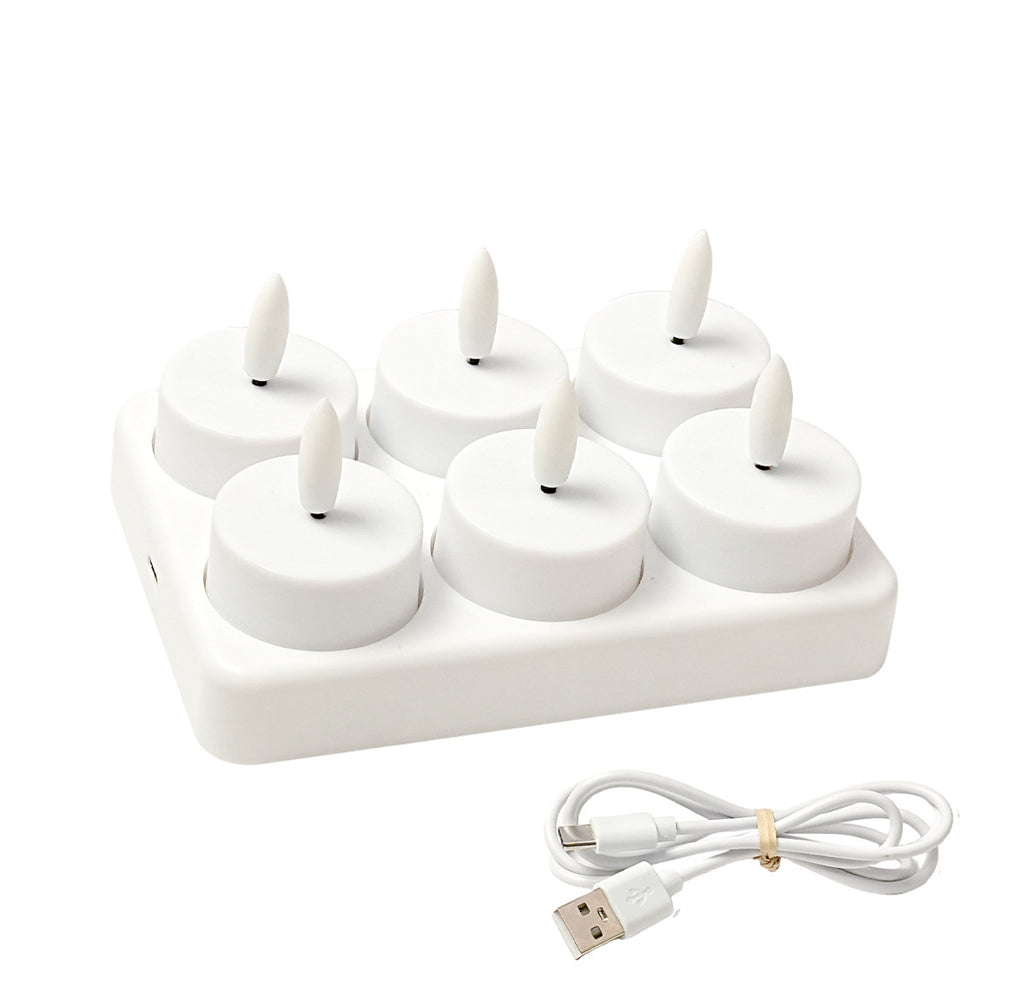 LED Teelichter mit Ladestation & Fernbedienung | Realistischer Flammeneffekt, Timer, dimmbar, 30h Leuchtdauer, USB-C | Sichere Kerzen für Adventskranz, Laterne, Hochzeit & Deko