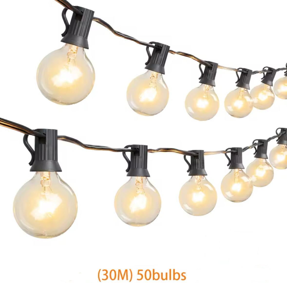 Outdoor Glühbirnen Lichterkette mit Bruchsicheren LED-Birnen